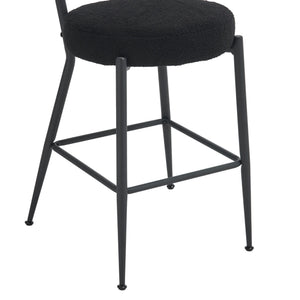 Modern Teddy Fabric Upholstered Bar Stools - Legs