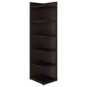 6 Tier Corner Bookcase - Cappuccino