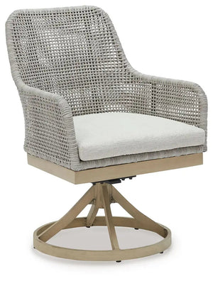 Seton Creek - Swivel Chair With Cushion (Set of 2) - Gray - Best Buy Furniture