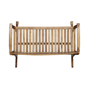 Outdoor Rocking Loveseat With Acacia Wood Frame - Natural