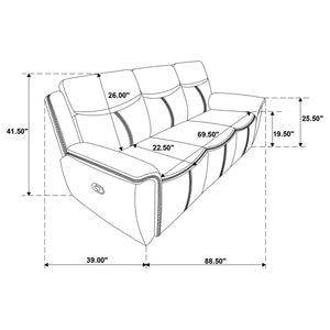 Stanwicke - Motion Reclining Sofa With Drop Down Table - Blue