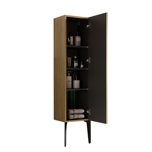 Emilia-14S Striped Matt Bathroom Vanity Cabinet, Antique Black