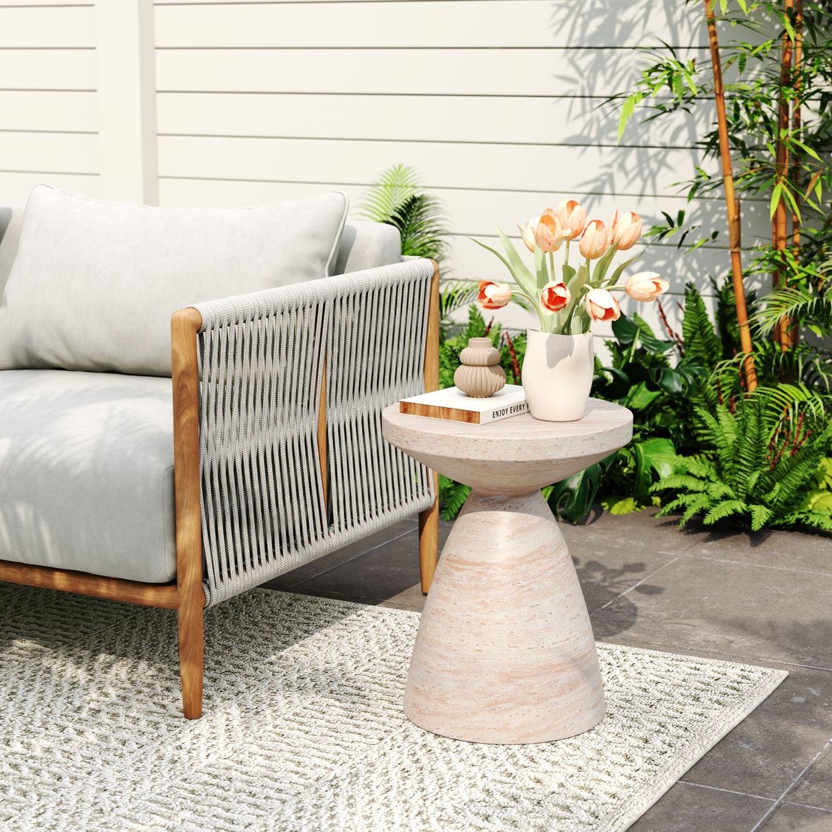 Outdoor / Indoor Lightweight Concrete Side Table - Best Buy Furniture