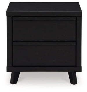 Danziar - Two Drawer Night Stand - Black - Best Buy Furniture