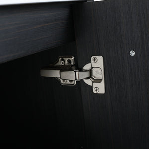 Modern Wall Mounted Bathroom Vanity With Thick Edge Resin Sink And Storage Rack