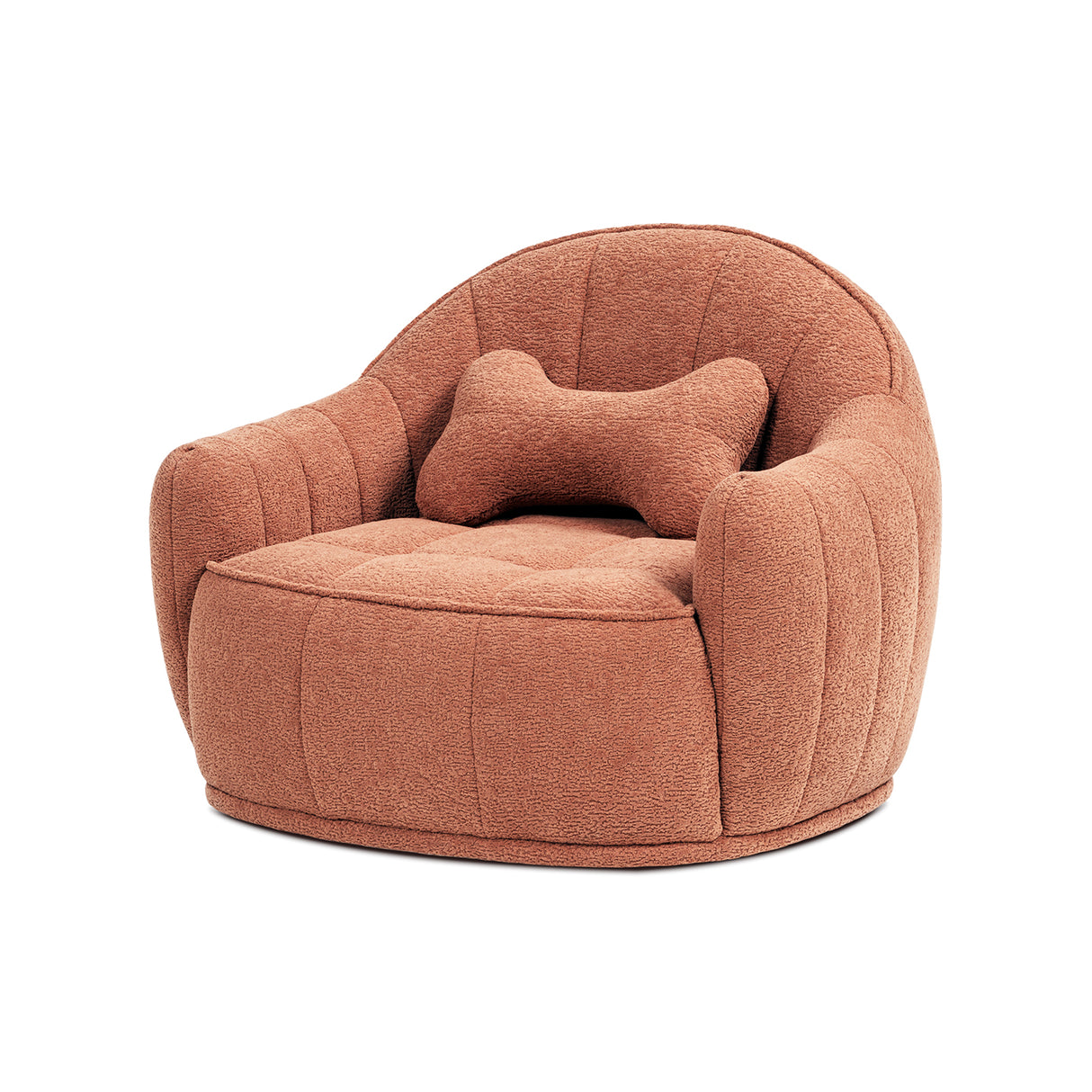 Louie 30.5" Modern Dog Sofa Bed with Bone Pillow, Medium, Spice