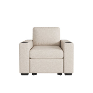 Single Pull Out Sofa Bed With USB Ports And Cup Holders