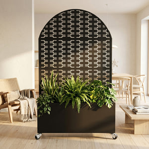 Arched Decorative Privacy Screen with Planter Box