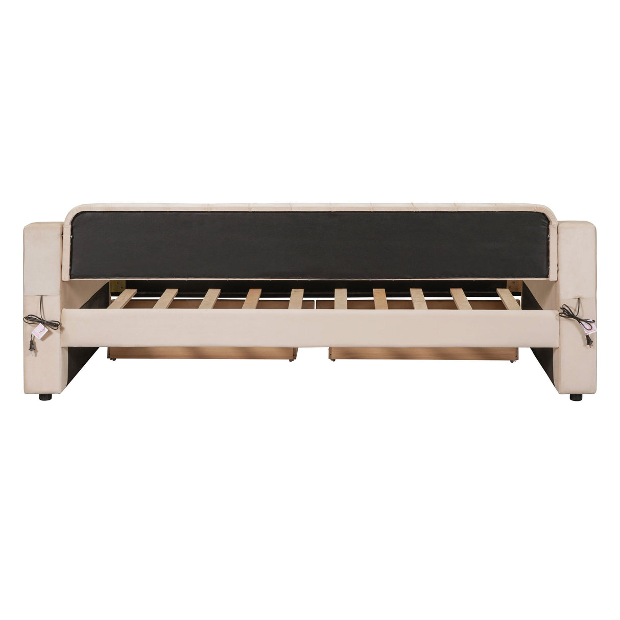 Upholstered Daybed With Storage Armrests And USB Port