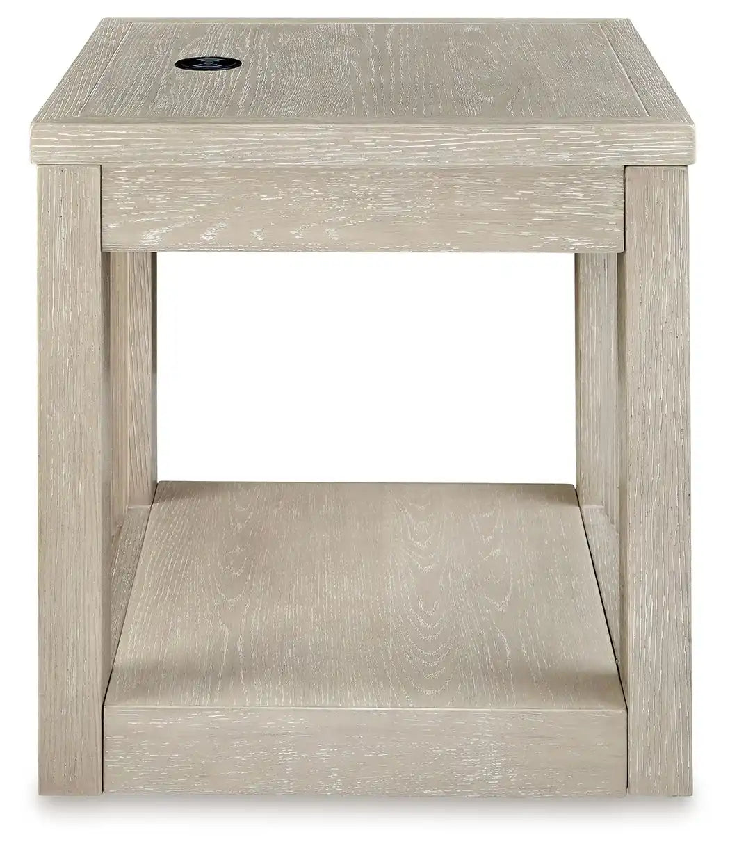 Marxhart - Square End Table - Bisque - Best Buy Furniture