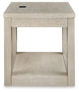 Marxhart - Square End Table - Bisque - Best Buy Furniture