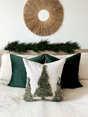 Noel Faux Fur Christmas Throw Pillow Cover 18x18