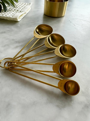 Solid Gold Measuring Cups & Spoons, Set of 9