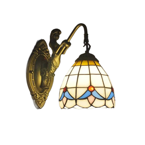 6" Tiffany Style LED Wall Lamp Mermaid Glass Bedroom Living Room Vanity Light