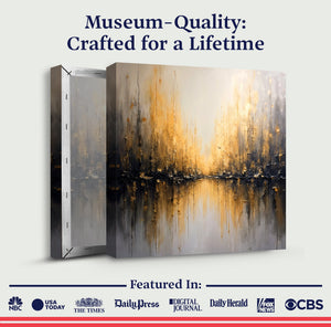 Golden Reflections Abstract Wall Art