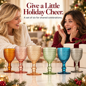 Tonal Hobnail Goblet, Stemmed Wine Glassware, Set of 6