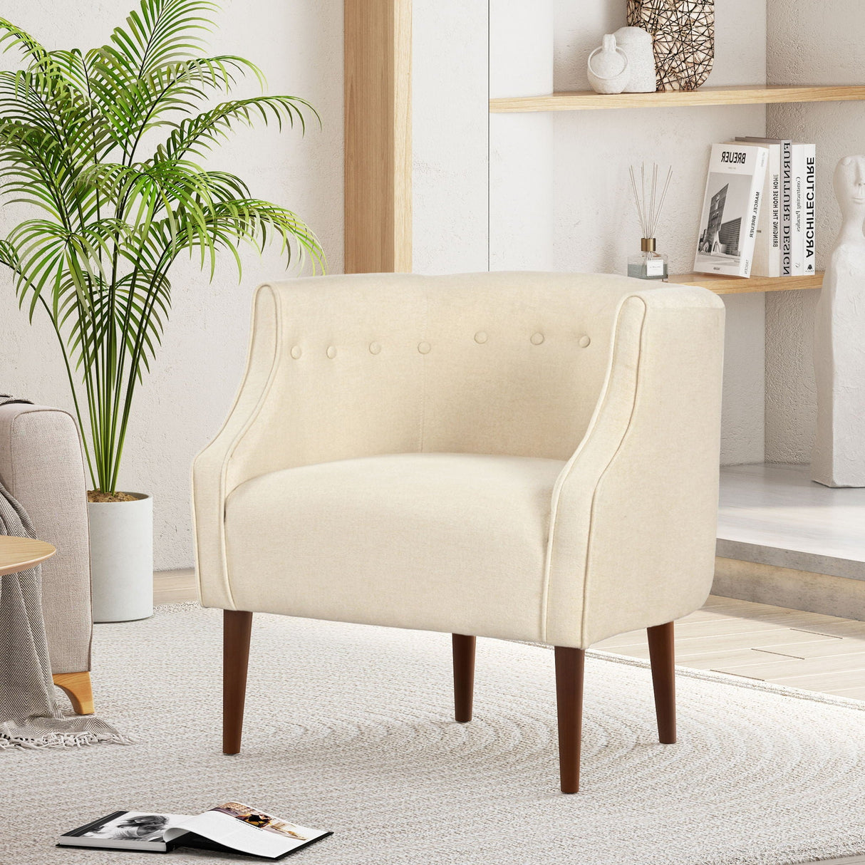 Contemporary Upholstered Club Chair With Button Tufting - Best Buy Furniture
