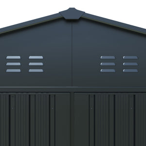 Outdoor Storage Shed, Garden Shed Backyard Utility Tool House Building With 2 Doors And 4 Vents For Car, Truck, Bike, Garbage Can, Tool, Lawnmower