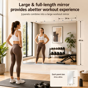 Gym Mirror 24x48 Inch - 3pcs Set