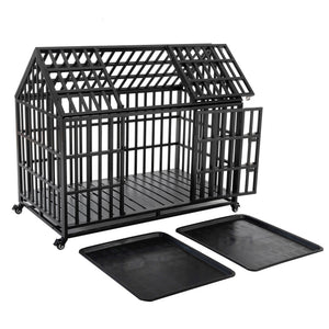 Heavy Duty Dog Crate Lockable Wheels