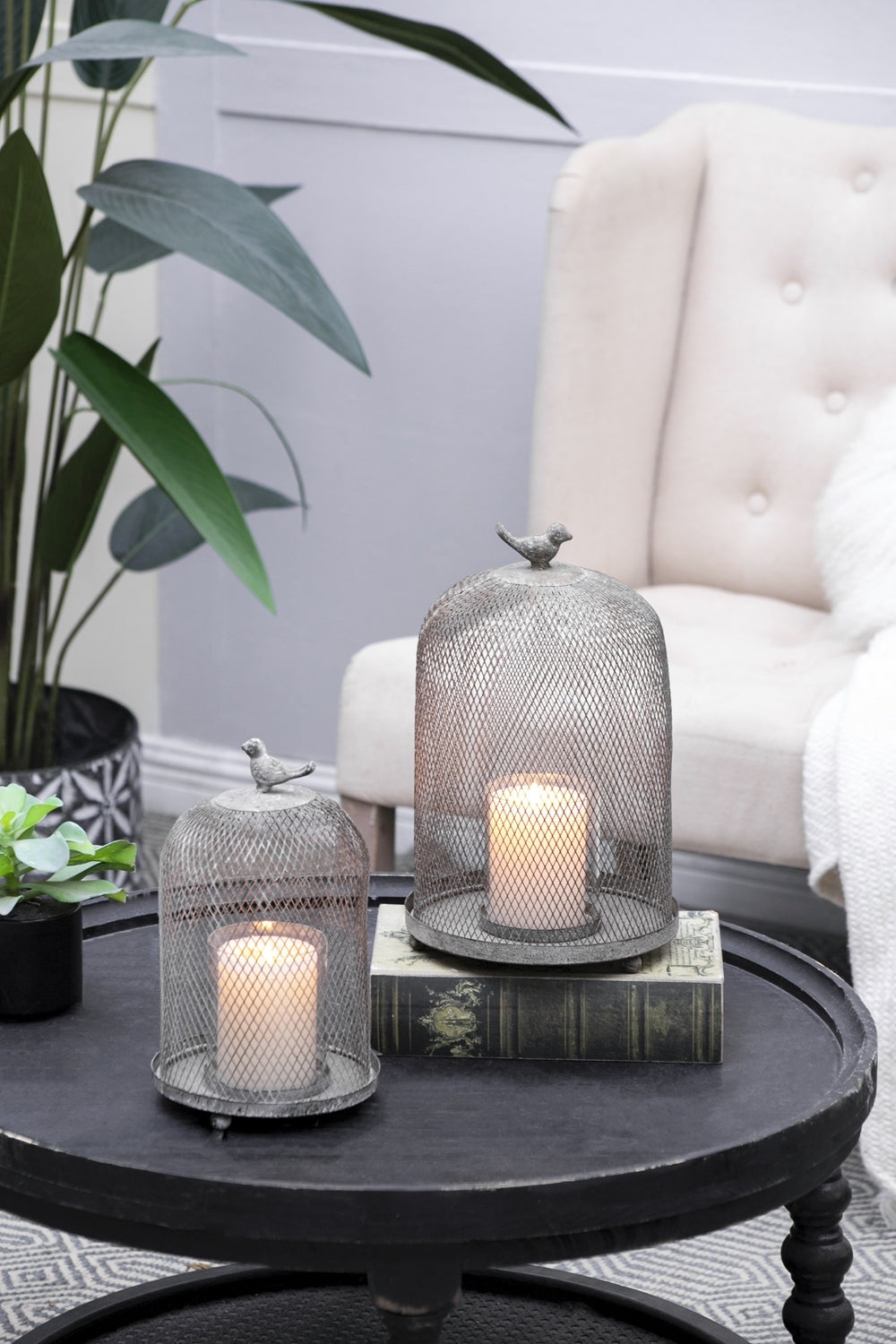 Set of 2 Ophira Sparrow Antique Candle Holders