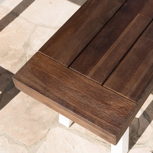 Tranquilizer - Outdoor Acacia Wood Bench With Slat Panel Design
