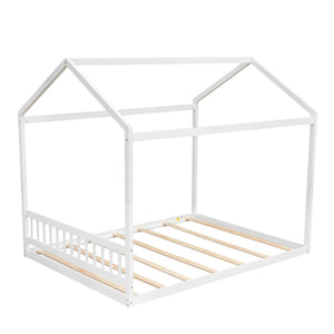 Wooden House Bed With Headboard