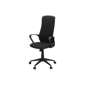 Office Chair With Adjustable Height, Armrests, Swivel - Black