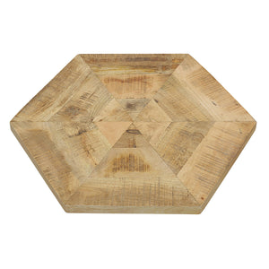 2 Piece Nesting Table With Hexagon Base - Brown
