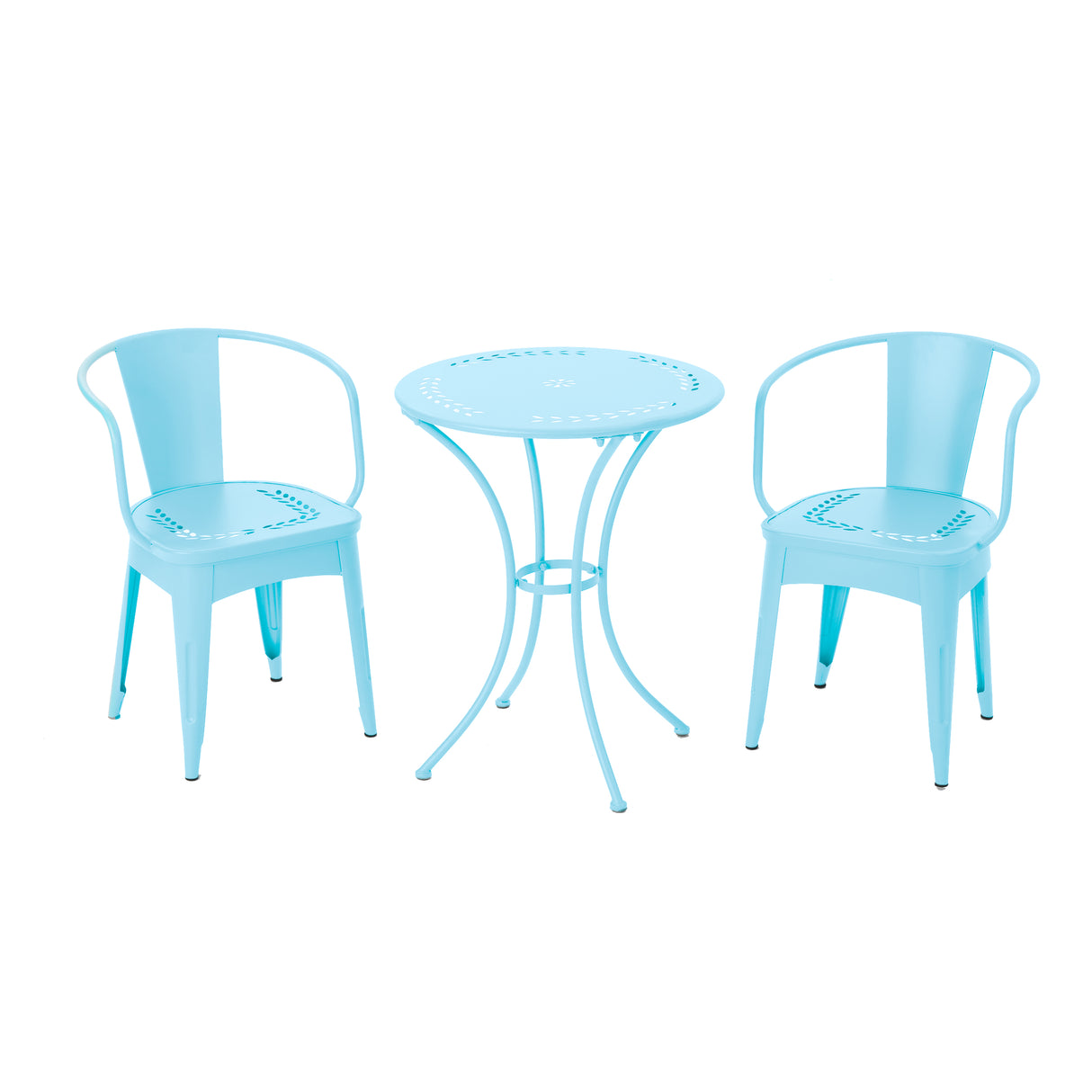 Lourdes 3 PC KD Metal Patio Furniture Set - Matte