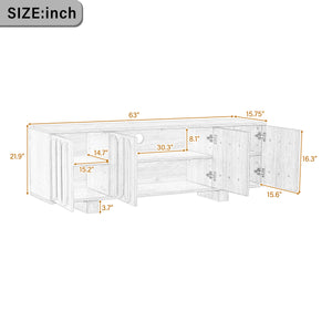 Vibe Haus 63'' Farmhouse TV Stand for TVs up to 75 Inches