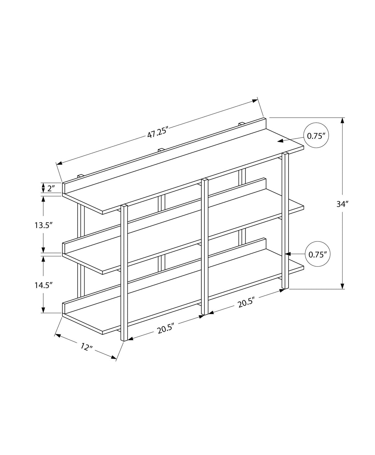 Accent Console Table For Entryway, Symmetrical Display - Best Buy Furniture