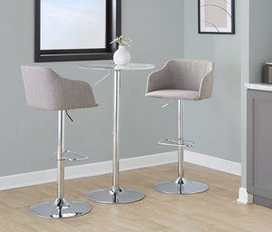 Daniella - Contemporary Adjustable Barstool With Swivel - Light Gray