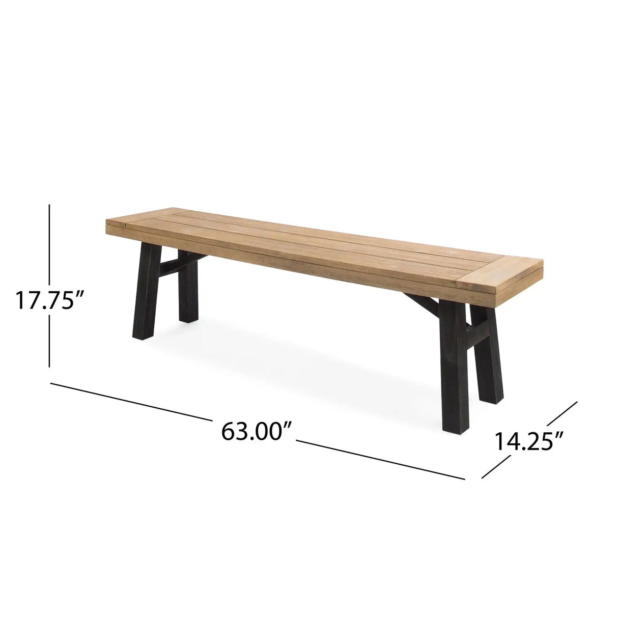 Outdoor Bench With Slat Panel Design And Acacia Wood Frame - Best Buy Furniture
