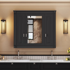 Wall Mounted Bathroom Cabinet With Mirror And 5 Shelves