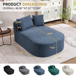 Oversized Corduroy Chaise Lounge Sofa Bed With Deep Seat And Soft Pillows