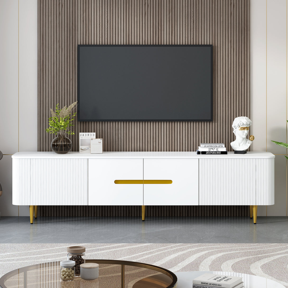 VIBE HAUS 78.7'' Minimalist TV Stand for TVs up to 85 Inches