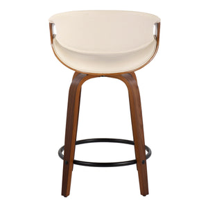 Symphony - Mid Century Modern Fixed Height Counter Stool With Swivel With Round Footrest (Set of 2)