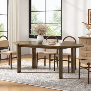 Modern Wooden Dining Table for 4 to 6 People, 71" Large
