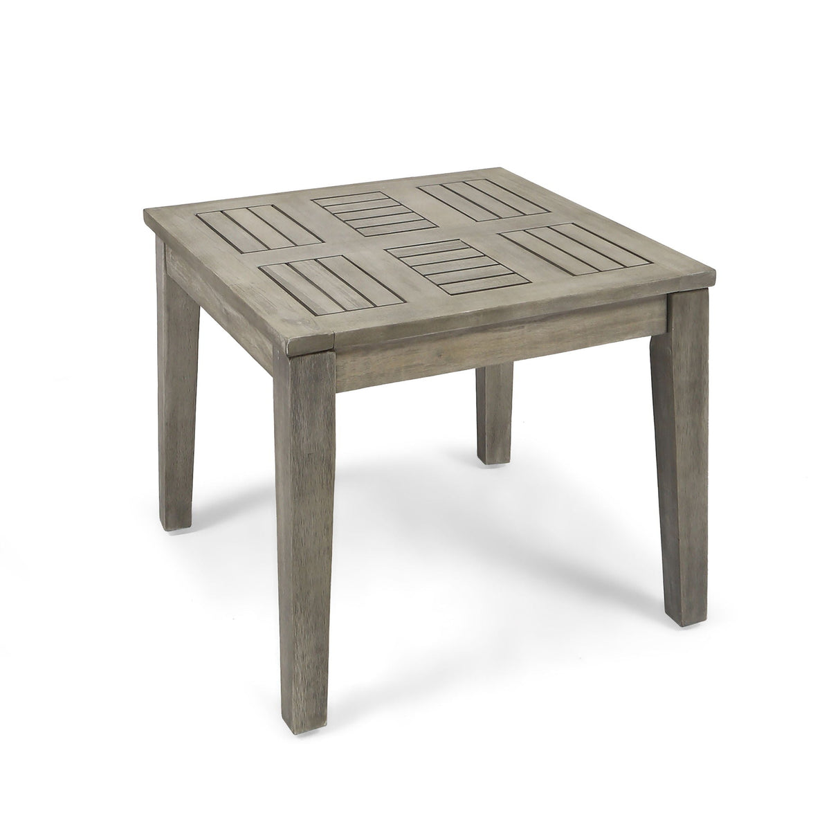 Dexterity - Outdoor Square Side Table With Wood Frame - Gray - Best Buy Furniture