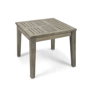 Dexterity - Outdoor Square Side Table With Wood Frame - Gray - Best Buy Furniture