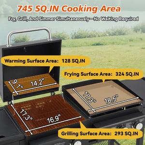All-in-One Propane Gas Grill with Grilling & Griddling Functions