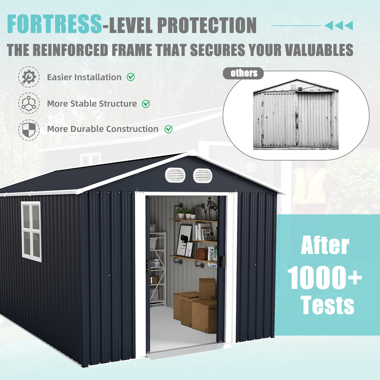 Campcraft 8x12 Ft Outdoor Metal Storage Shed