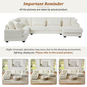 Oversized Sectional Sofa U - Shaped Sofa Couch Modern Sofa Upholstered In Soft With A Chaise Lounge For Living Room