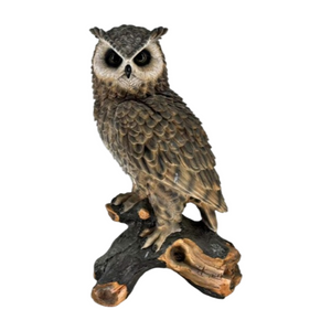 18.98" H x 11.10" L Simulated Owl Resin Garden Statue, Indoor & Outdoor Decorative Ornament, Lawn & Courtyard Art Craft Decoration
