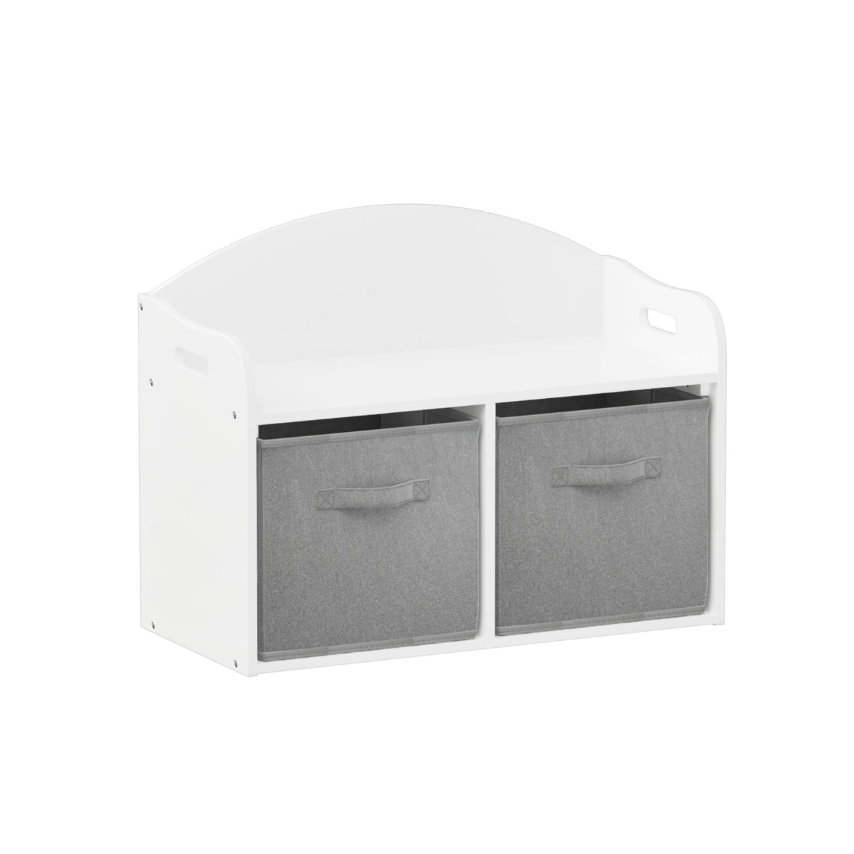 Toy Box Bench With Collapsible Drawers, Storage Cabinet Organizer - White