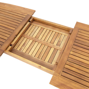 7 Piece Expandable Outdoor Dining Set with Acacia Wood Table