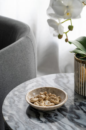 6x6x1.5" Round Marble Decorative Bowl