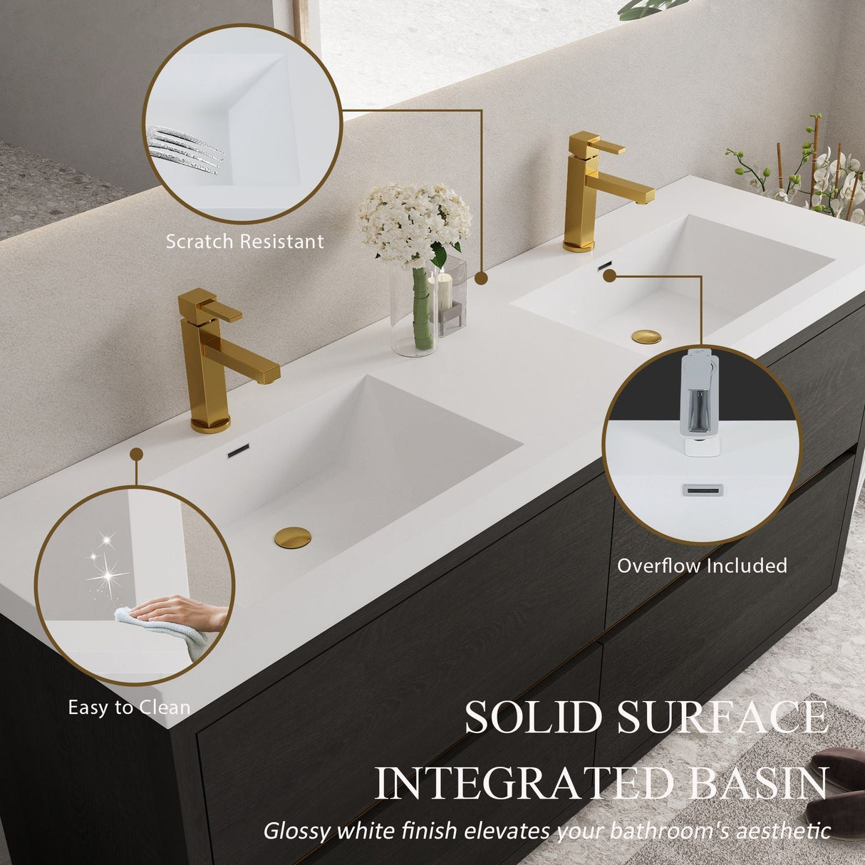 Bathin Freestanding Bathroom Vanity With Double Sinks