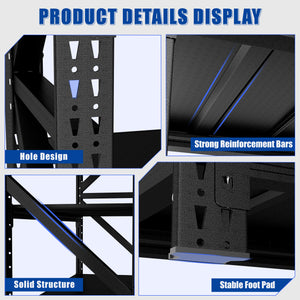 Heavy Duty Metal Adjustable Garage Shelves, 4000LBS Storage Rack (69"H x 59"W x 23.6"D) Industrial Shelving Unit for Warehouse